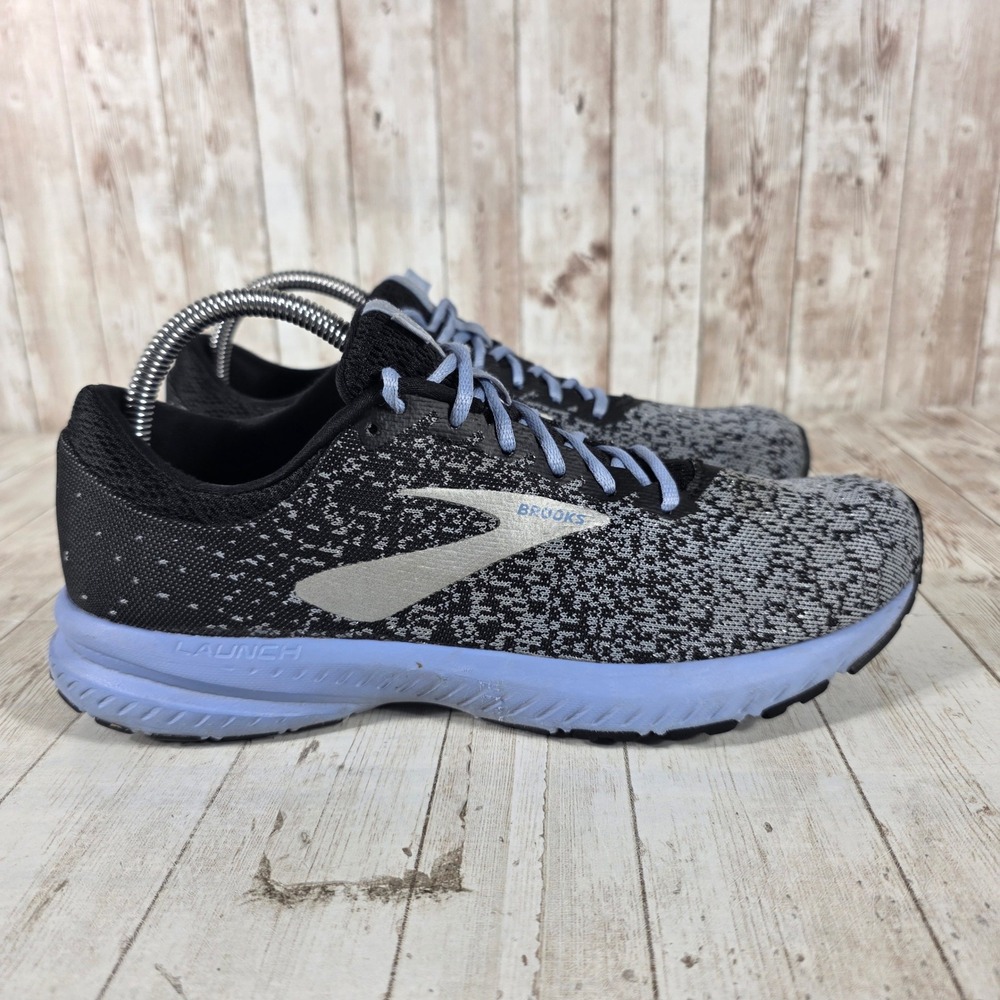 Brooks Launch 6 Womens‎ Running Shoes Black Grey Blue 1202851B032 Size 9.5 B